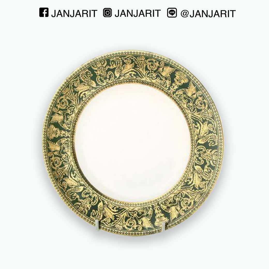 จานสลัด8”เขียว-ทอง Wedgwood Florentine - Salad Plate