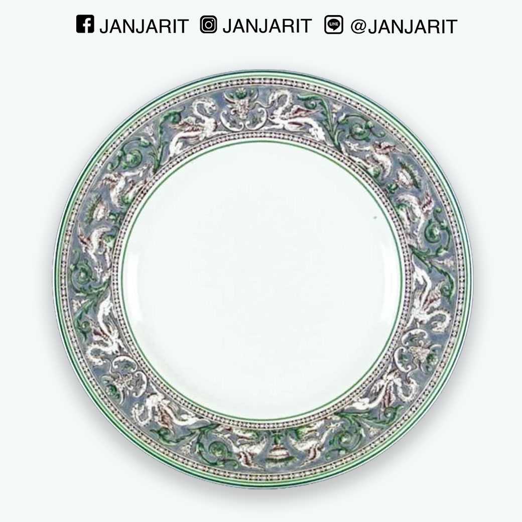 จานดินเนอร์10.75”เทา-เขียว Wedgwood Florentine - Dinner Plate