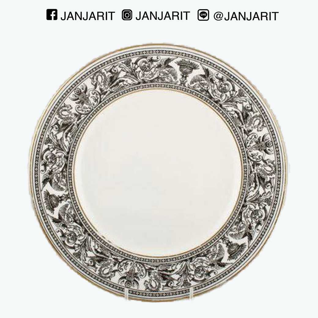 จานดินเนอร์10.75”ดำ-ทอง Wedgwood Florentine - Dinner Plate