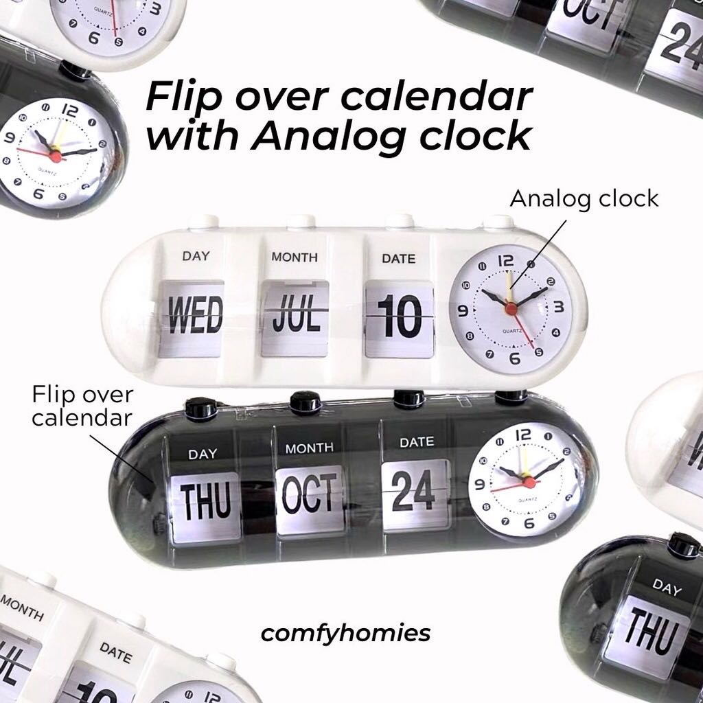 นาฬิกาแคปซูลพร้อมปฎิทิน - FLIP OVER CALENDAR WITH ANALOG CLOCK