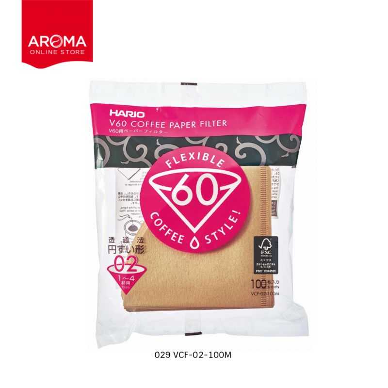 HARIO(029) V60 Paper Filter 02 M 100 Sheets (1แพ็คx100ใบ)สีน้ำตาล / VCF-02-100M