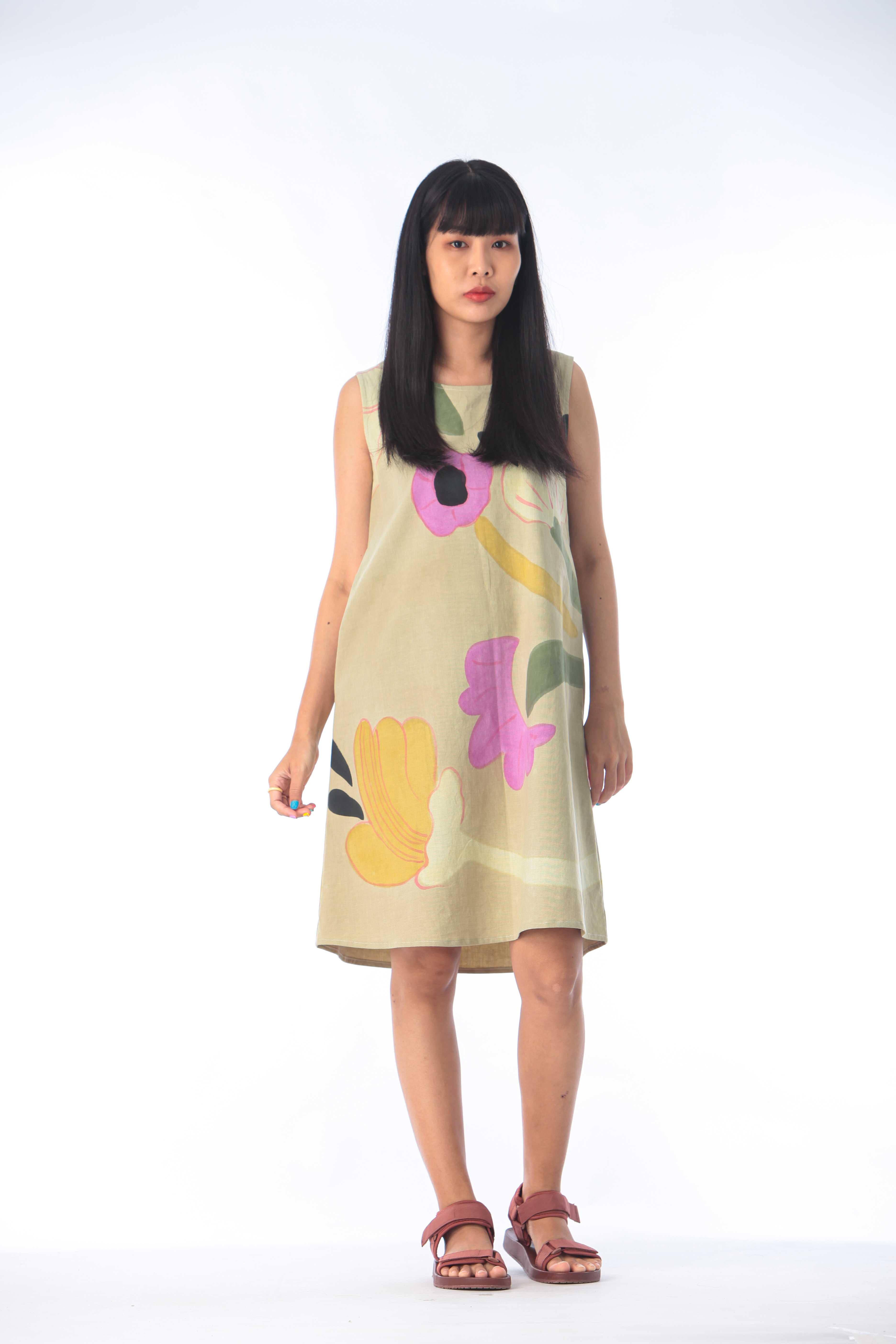 (Pre-order)Short Dress Linen For Summer Beach Vacation