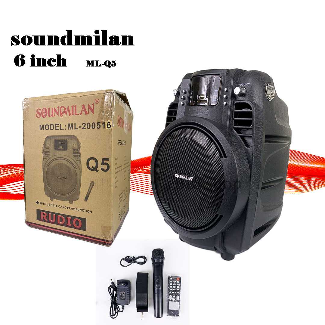 ลำโพงพลูทูธ soundmilan รุ่น Q5 ขนาด 6 นิ้ว