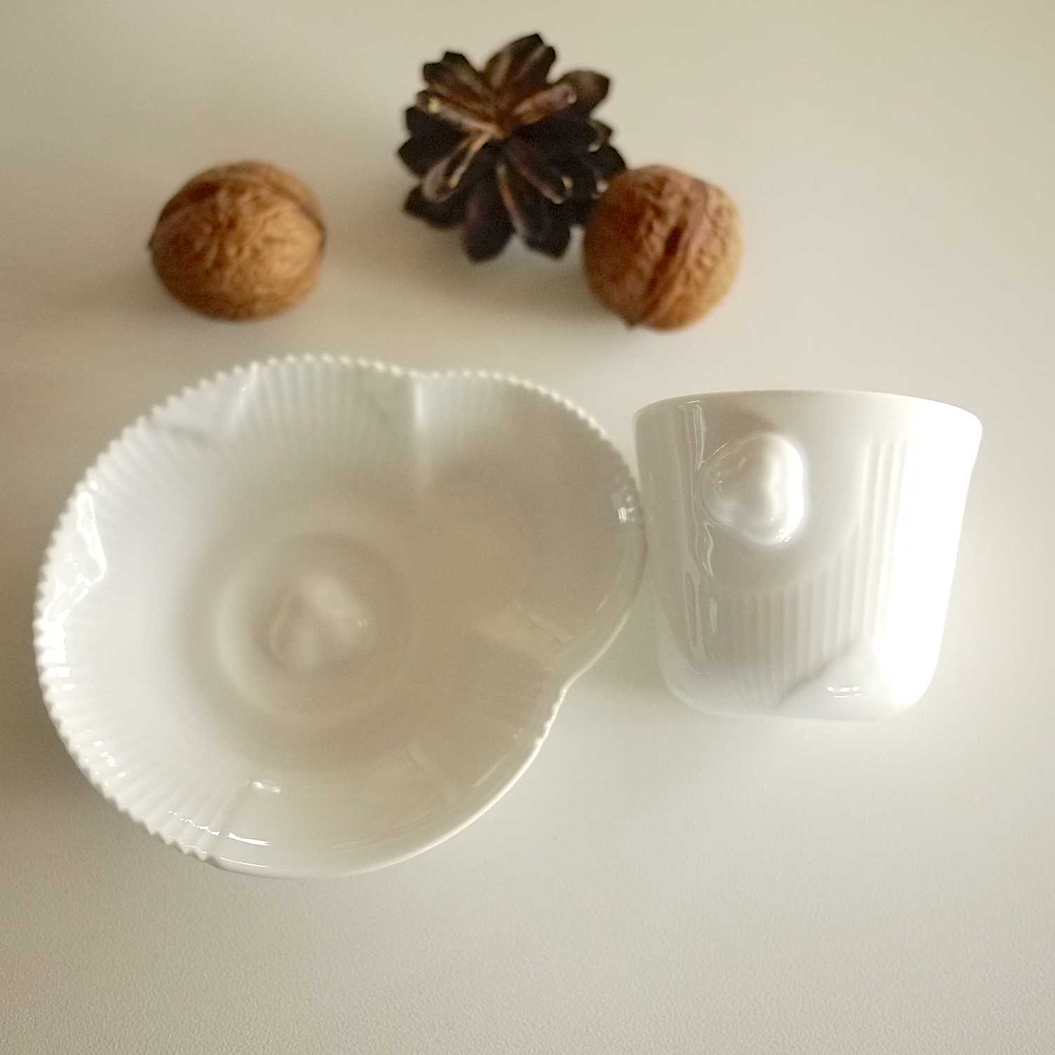 Royal Copenhagen WHITE FLUTED Espresso Set