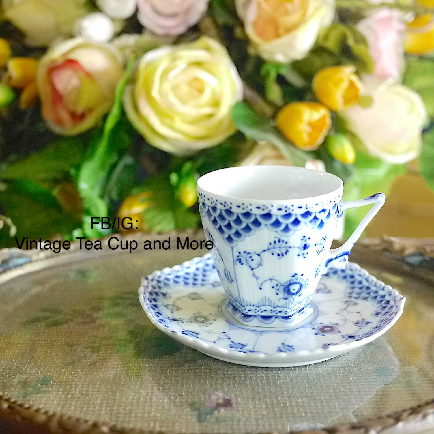 Royal Copenhagen Blue Fluted Full Lace Duo