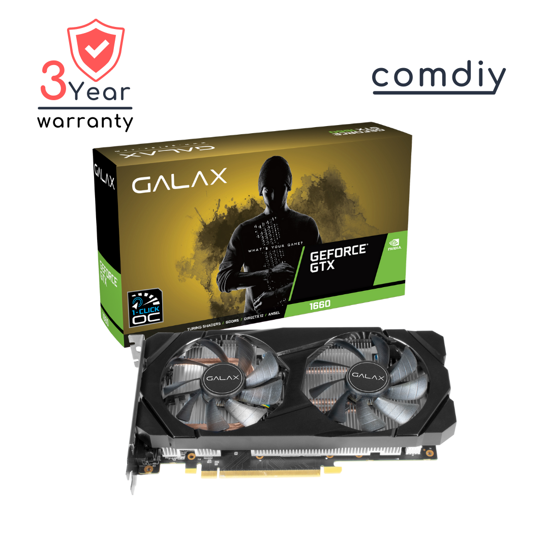 GALAX GEFORCE GTX 1660 1 CLICK OC 6GB VGA การ์ดจอ by comdiy