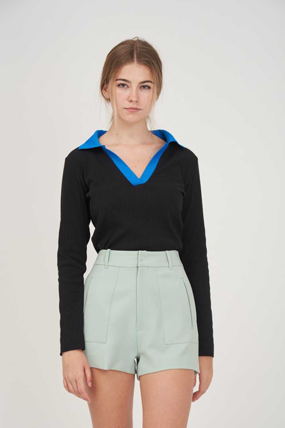 Ribbed Polo - Black