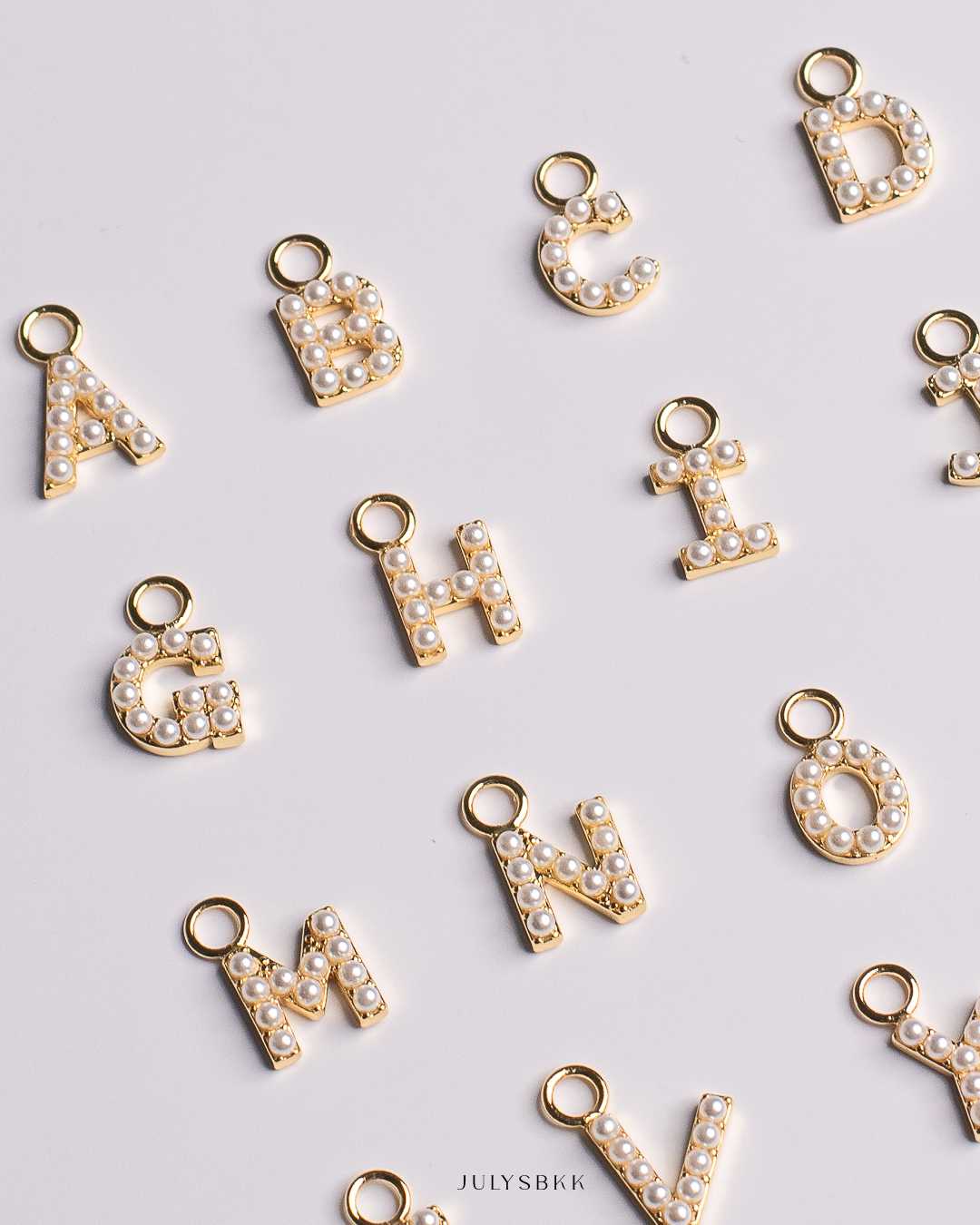 Julys - mini pearl alphabet charms