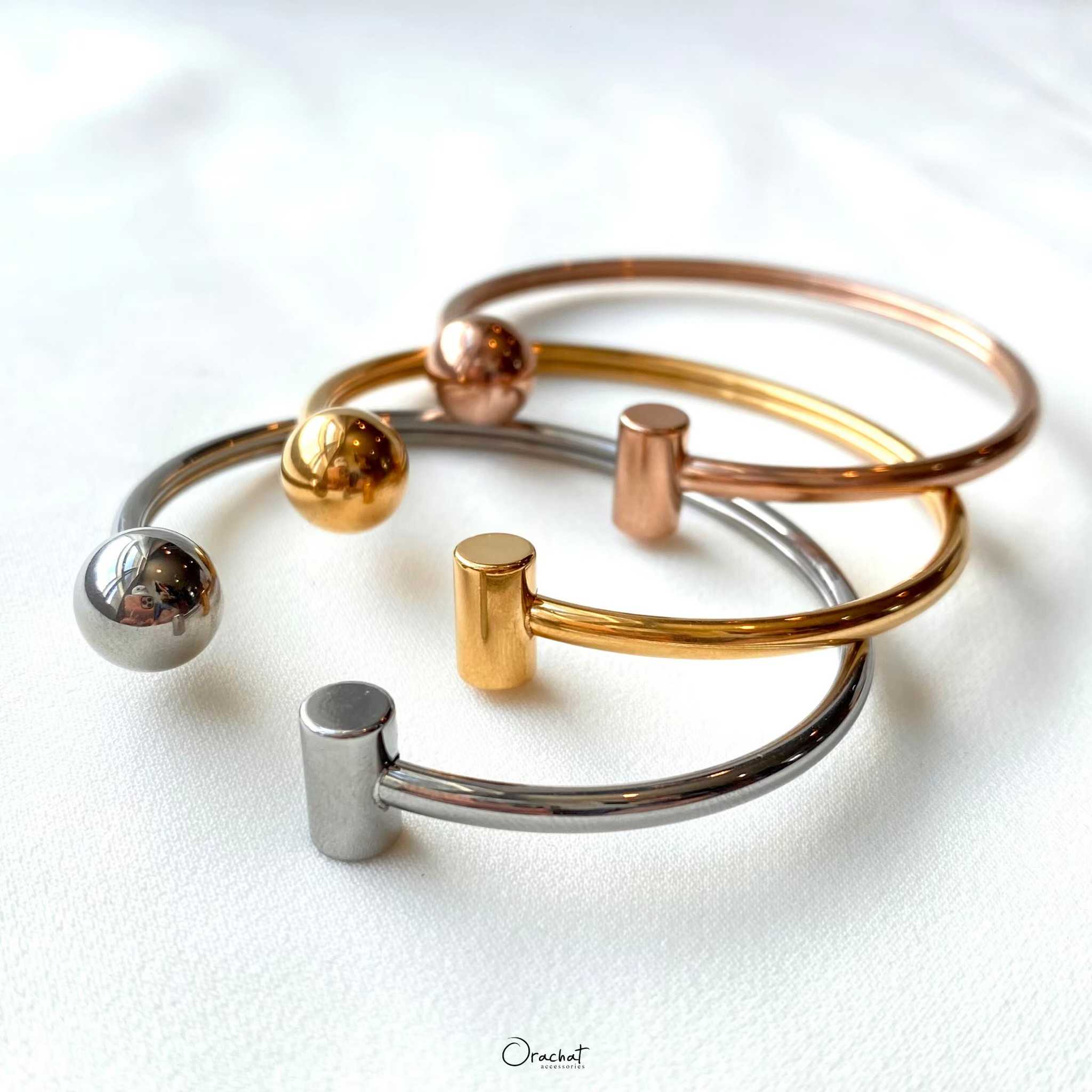 Symbol 14k bracelet. (กำไลหัวเปิดตัวเรือนชุบ 14k (สแตนเลส) สวย ทน โดนเจลแอลกอฮอลล์ได้)