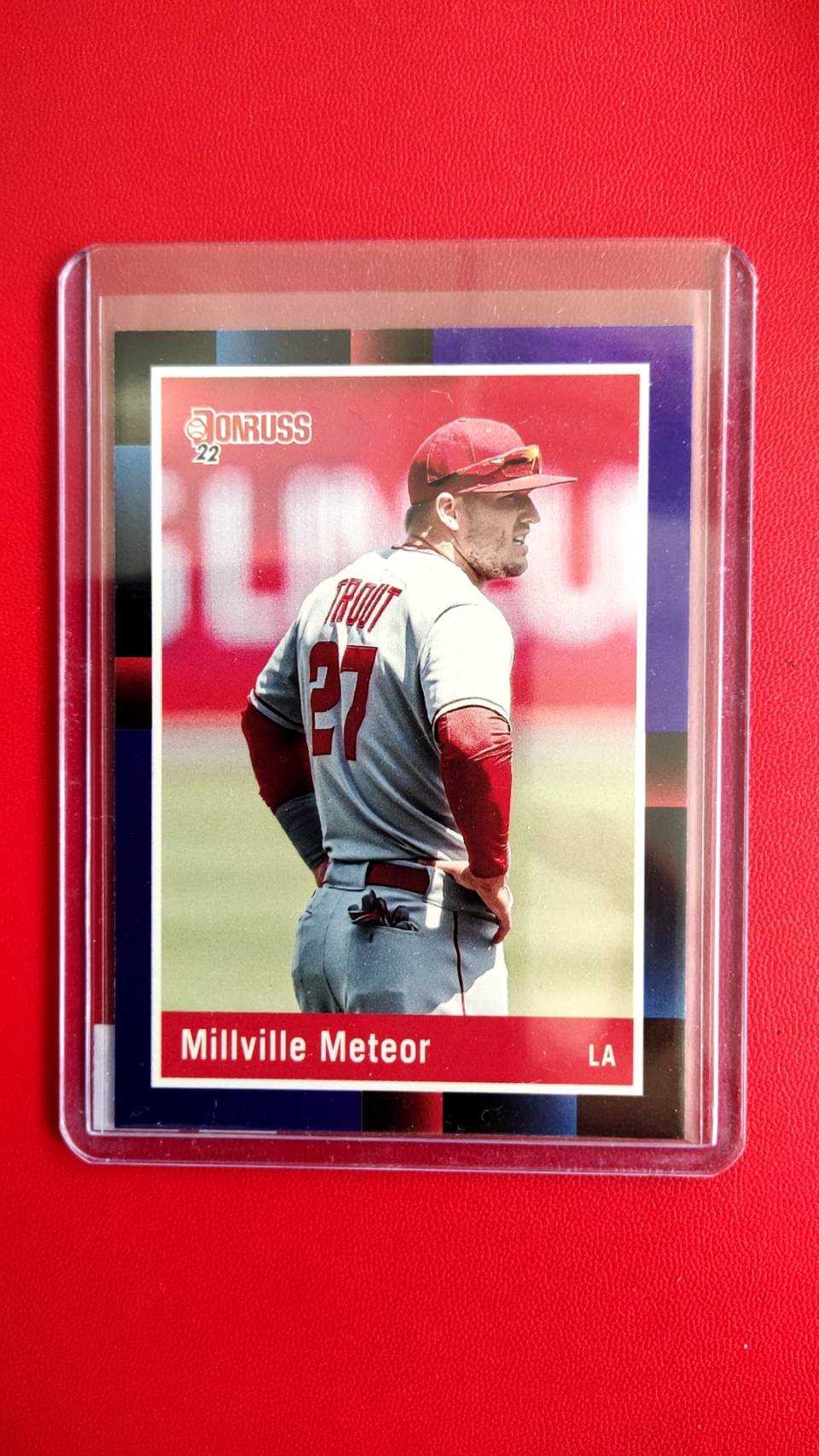 2022 Donruss Mike Trout Millville Meteor Retro 1988 Holo Purple 265 Angels