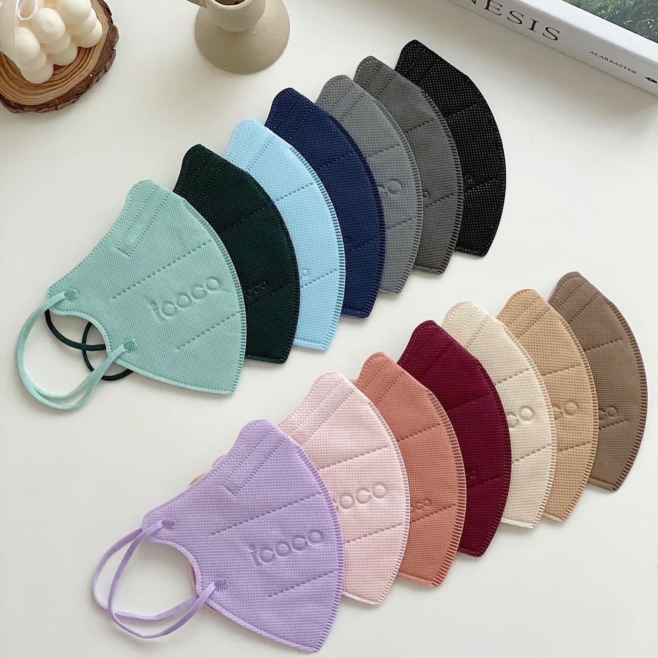 [พร้อมส่ง] 5ชิ้น icoco mask KF-AD/KF94ขาวดำ