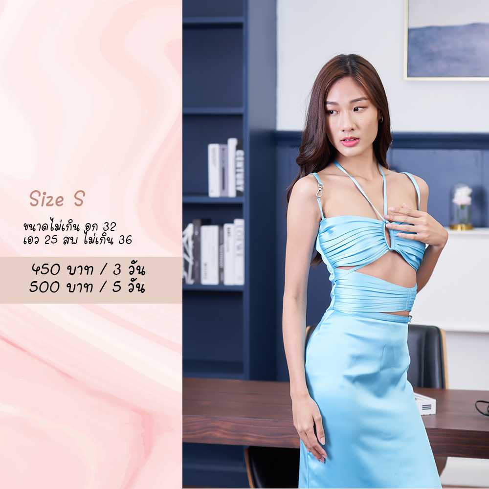Blue dress สีฟ้า  Size S  Papillion