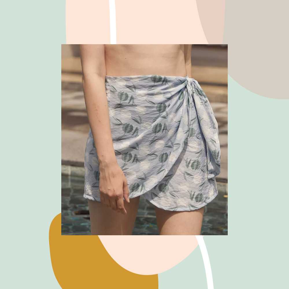 Skirt for bikini Blue Freesize สีฟ้า  Zummersalt