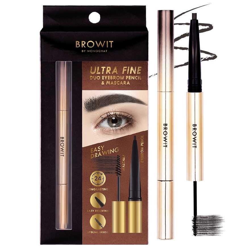 Browit Ultra Fine Duo Eyebrow Pencil & Mascara ดินสอเขียนคิ้ว 2 in 1  ขนาด 3 mm.