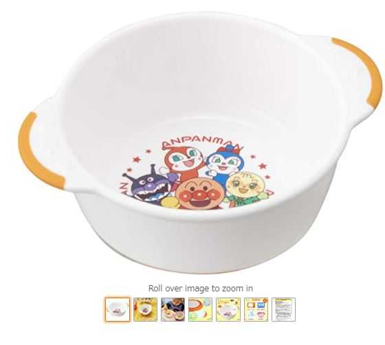 ถ้วยมีหูจับ LEC Anpanman Small Bowl  , มีกันลื่นที่ก้นถ้วย , นำเข้าญี่ปุ่น