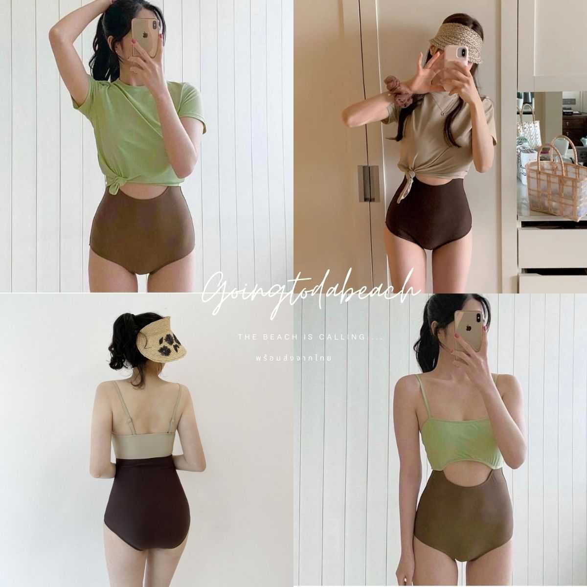ᴏɴᴇ-ᴘɪᴇᴄᴇ sᴡɪᴍsᴜɪᴛ • ชุดว่ายน้ำวันพีช SET2ชิ้น มาพร้อมเสื้อแขนสั้นใส่คลุม น่ารักสดใสมากๆ