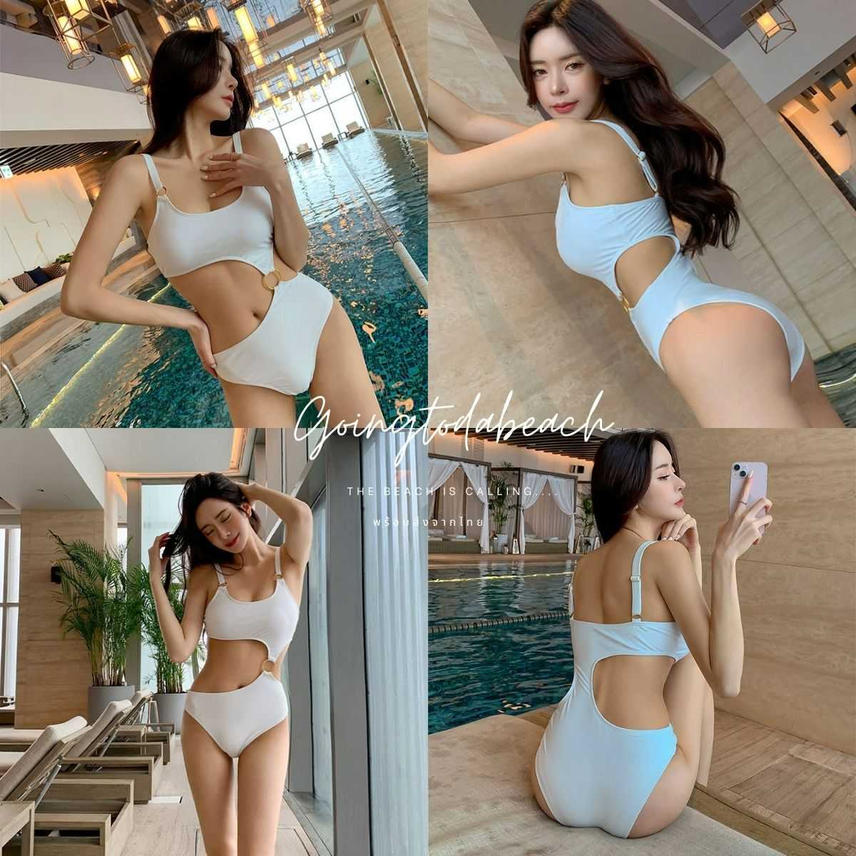 ᴏɴᴇ-ᴘɪᴇᴄᴇ sᴡɪᴍsᴜɪᴛ • ชุดว่ายน้ำวันพีชสายเดี่ยวเว้าช่วงเอว แต่งห่วงตรงสายและเอว พร้อมอวดเอวเอสแบบสับ