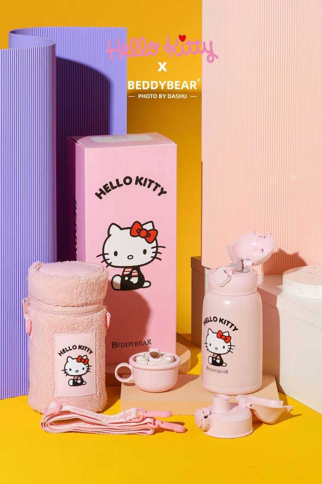 BeddyBearXKitty กระติกน้ำสูญญากาศ เก็บอุณหภูมิ พร้อมกระเป๋าสายสะพาย BB001LM-002KT 630 ml.