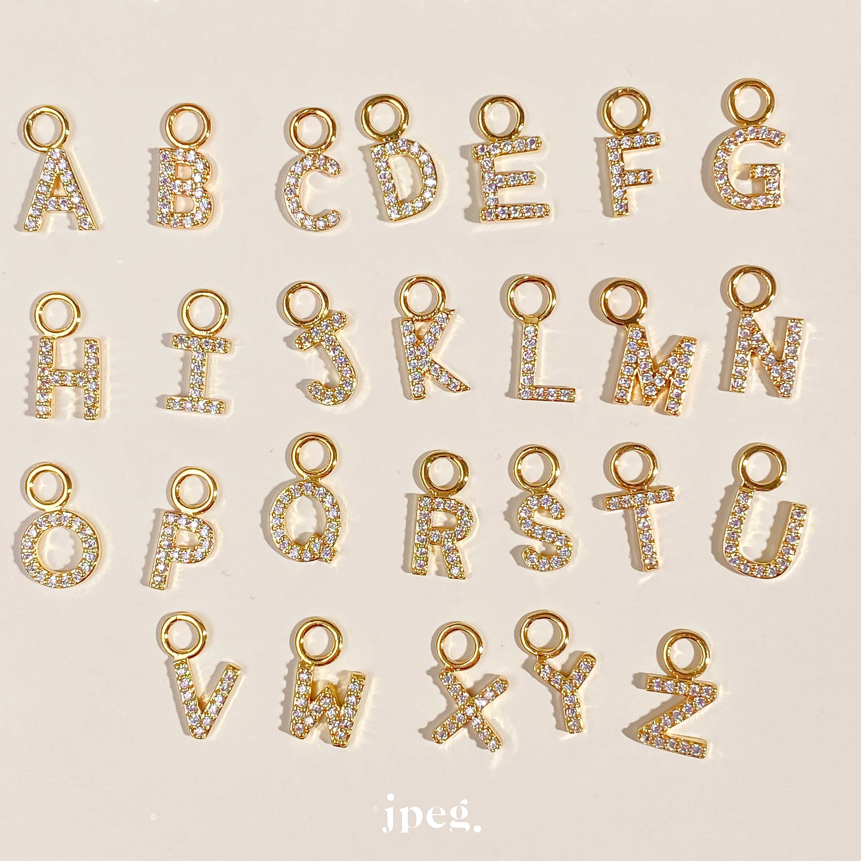 N-Z 18K Gold - Alphabet charm (brass)