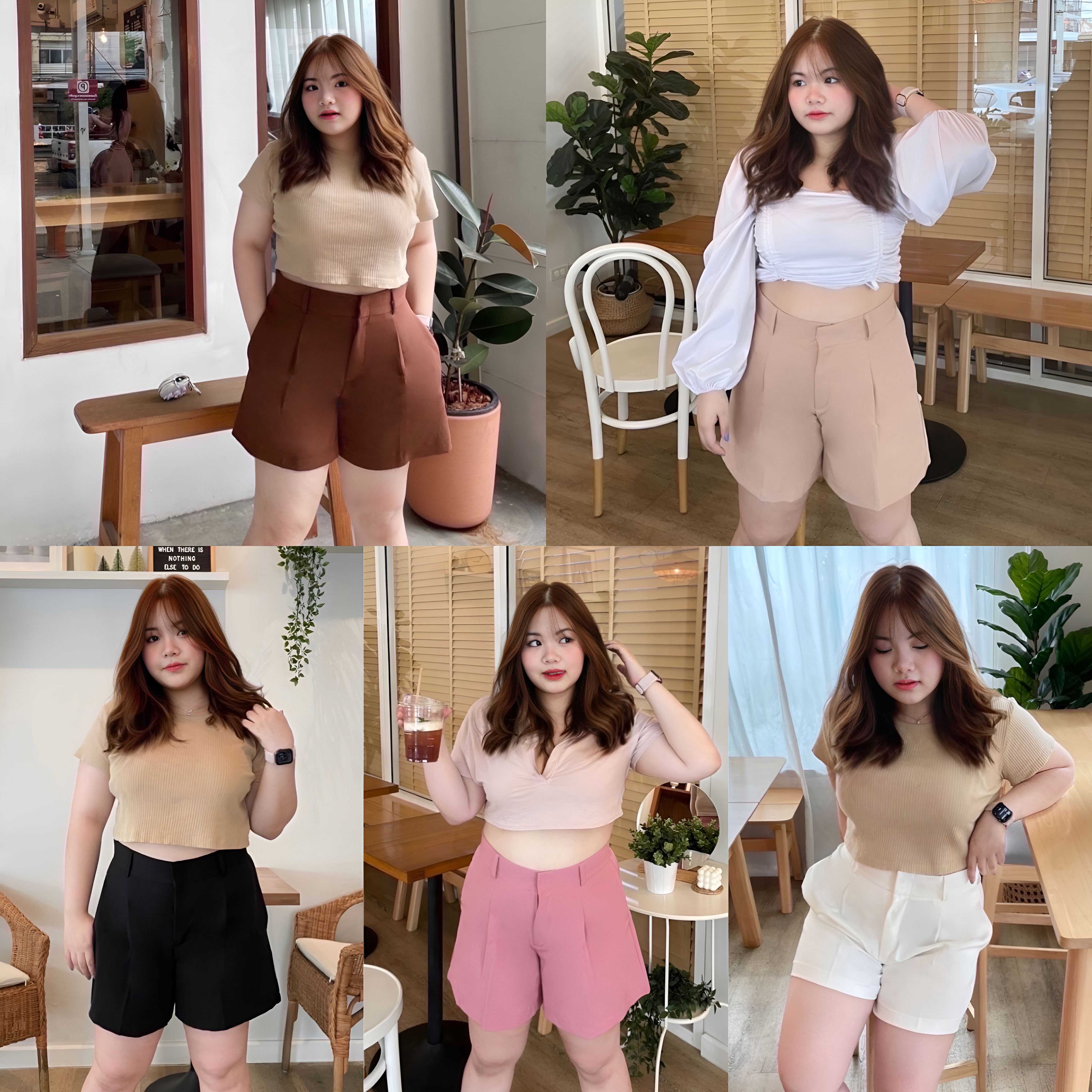 กางเกงขาสั้นสาวอวบรุ่น First (Size XL-3XL)