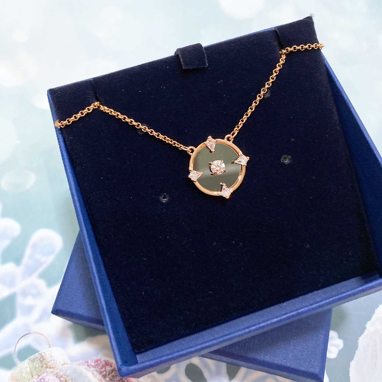 สร้อยคอ SWAROVSKI North necklace White, Rose-gold tone plated 5488400