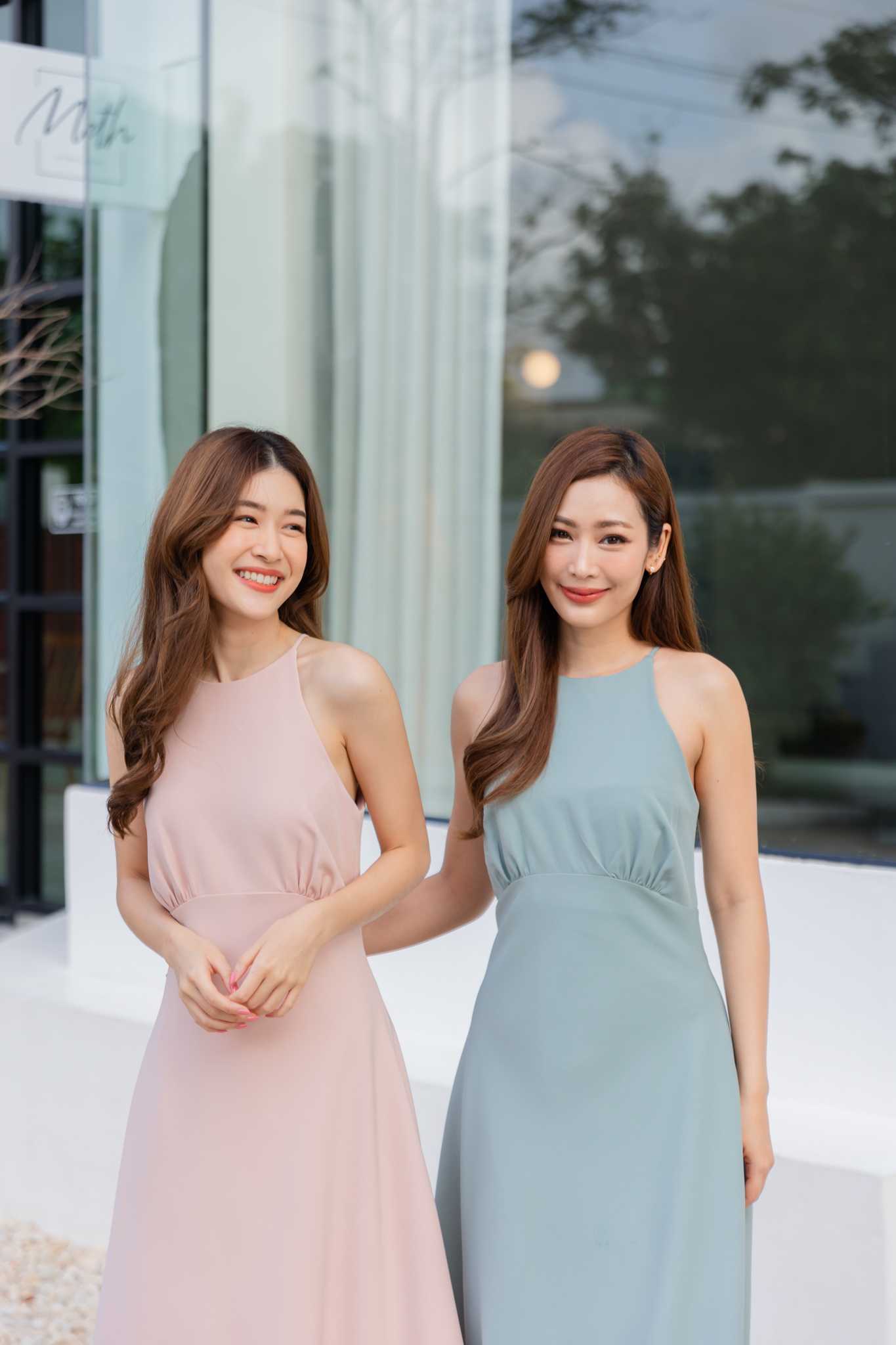 LOLA ASYMTERIC DRESS - CHOCO BROWN