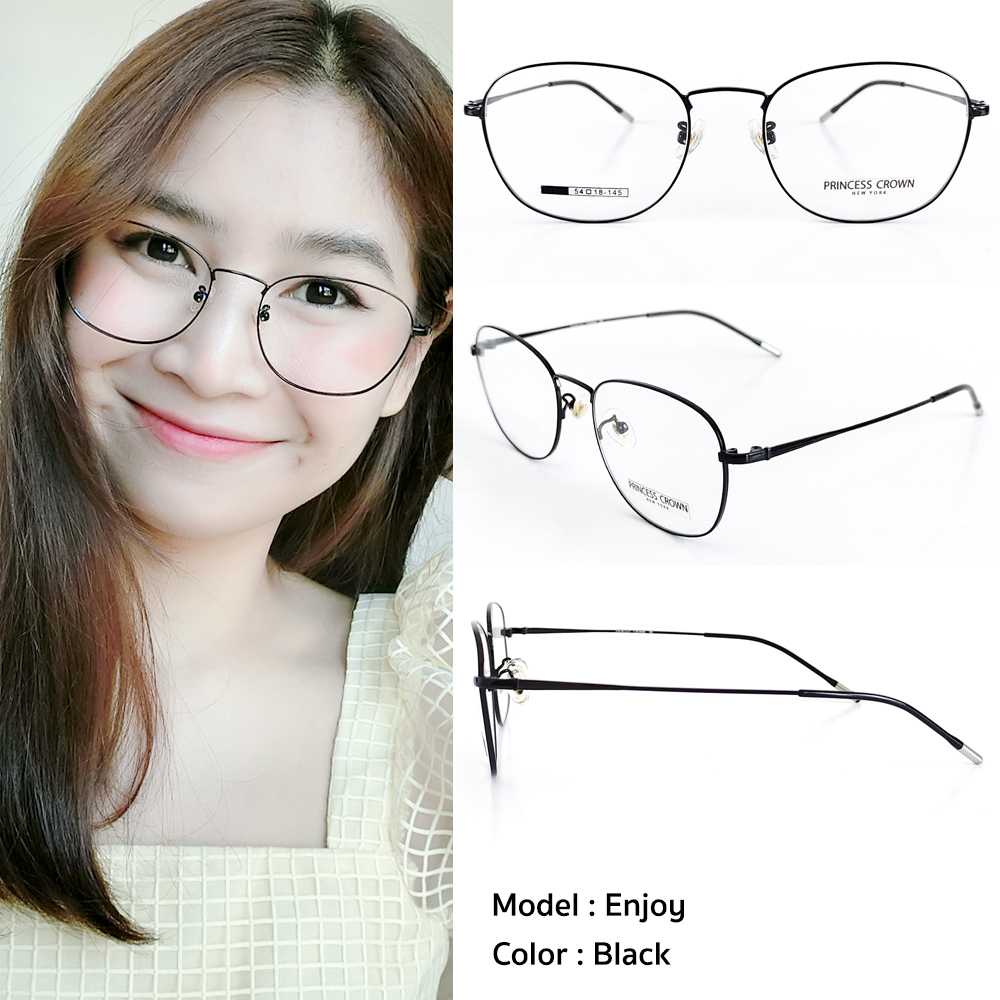 แว่นตาสำหรับผู้หญิง ยี่ห้อ Princess Crown รุ่น Enjoy สี Black
