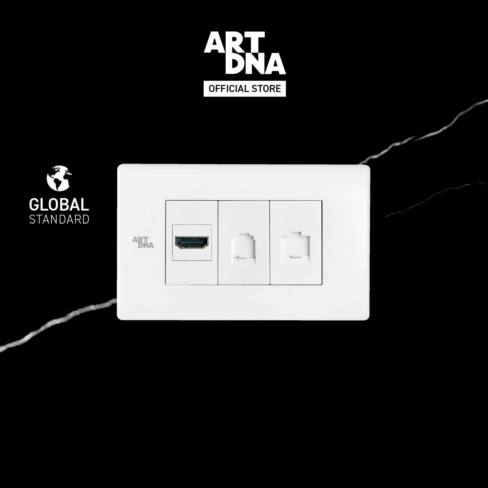 ART DNA รุ่น C3 HDMI+Computer CAT6+Telephone Socket Size S สีขาว สวิตซ์ไฟโมเดิร์น สวิตซ์ไฟสวยๆ