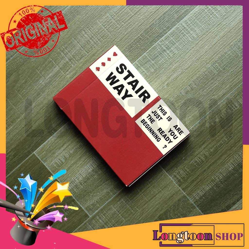 l พร้อมส่ง / ของแท้ 100% l [ Stairway Red Playing Cards ] ไพ่มายากล ไพ่สะสม
