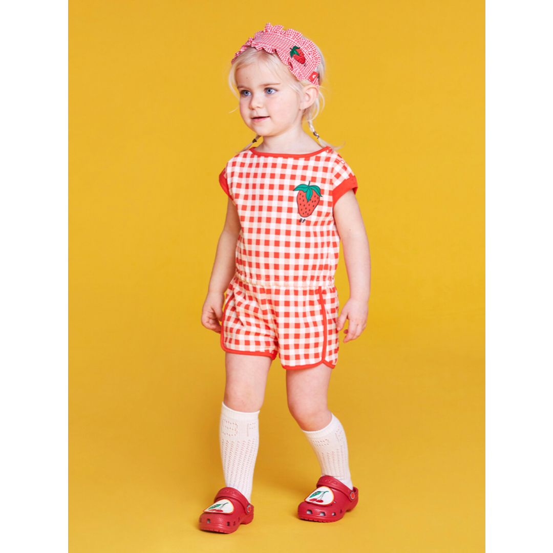 Strawberry Baby Gingham Check Summer Suit