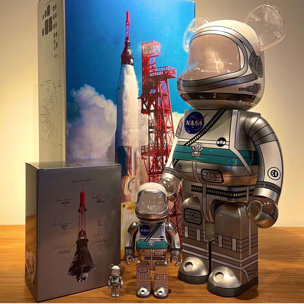 [พร้อมส่ง] Bearbrick Project Mercury Astronaut Nasa Be@rbrick 100% 400% 1000%