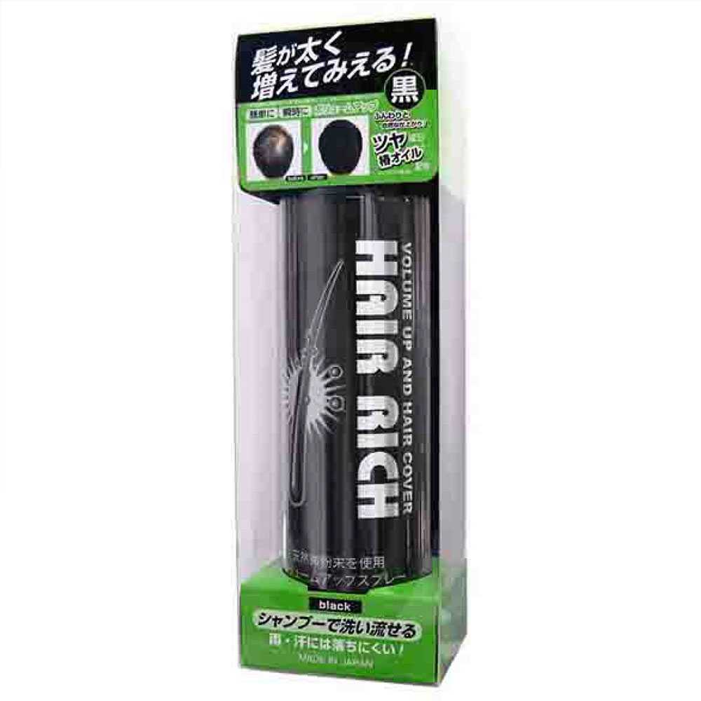 HAIR RICH VOLUME UP SPRAY 150 g / สเปรย์เคลือบเส้นผมให้ดูหนาดกดำอย่างเป็นธรรมชาติ (สีดำ)