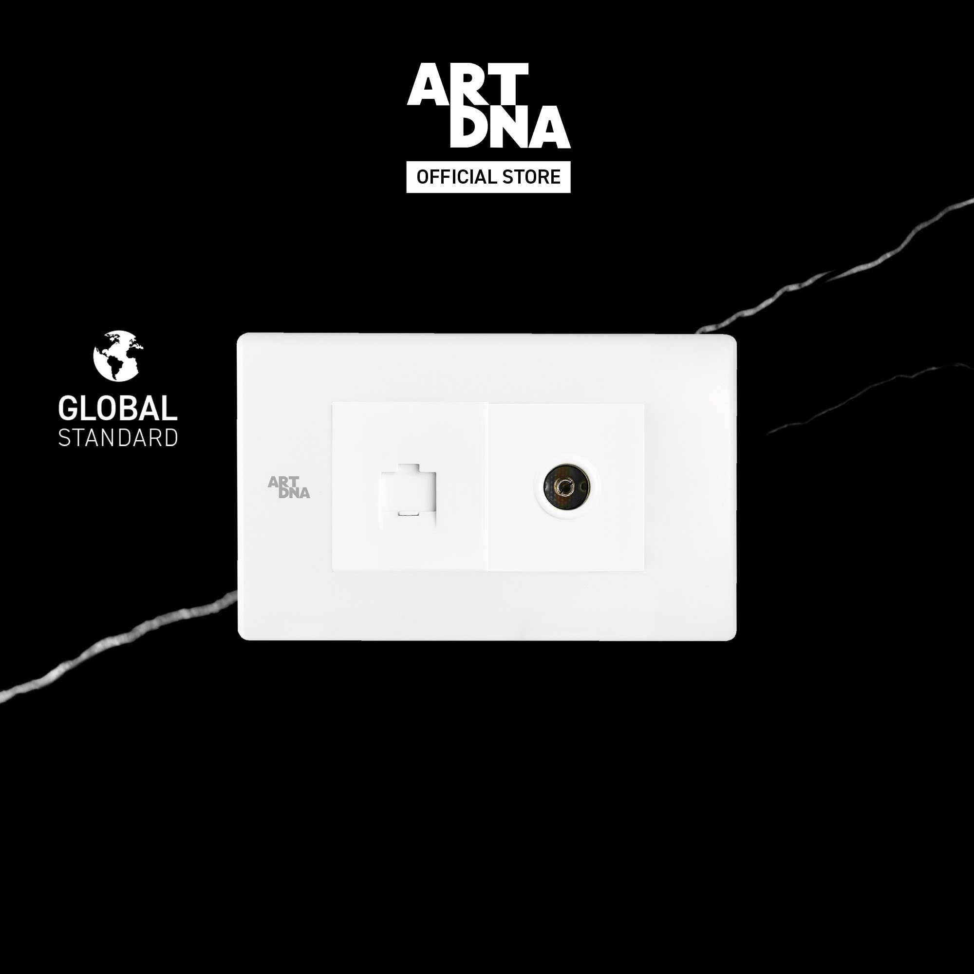 ART DNA รุ่น C3 Computer CAT6+TV Socket Size M สีขาว design switch สวิตซ์ไฟโมเดิร์น สวิตซ์ไฟสวยๆ