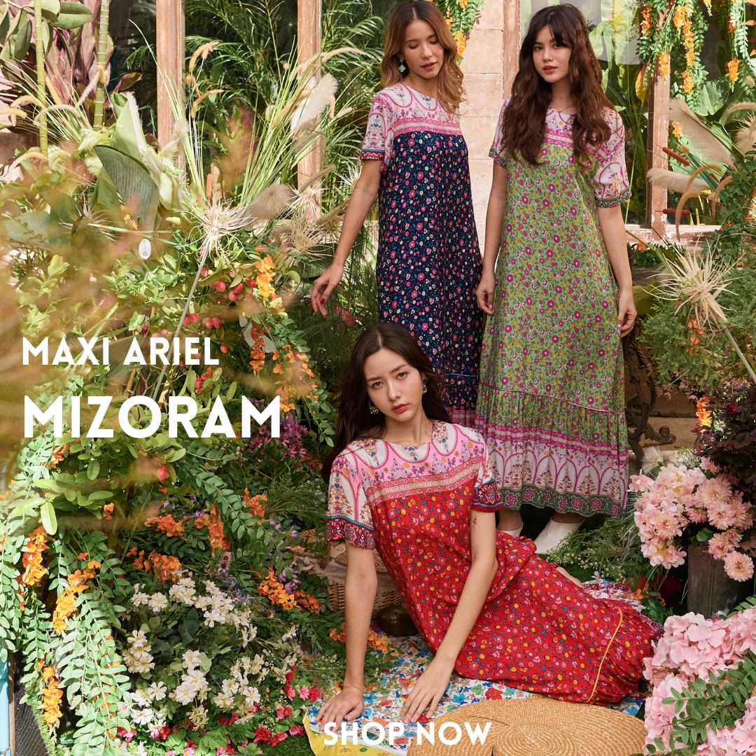 Maxi Ariel Mizoram เดรสชายระบายหางปลา