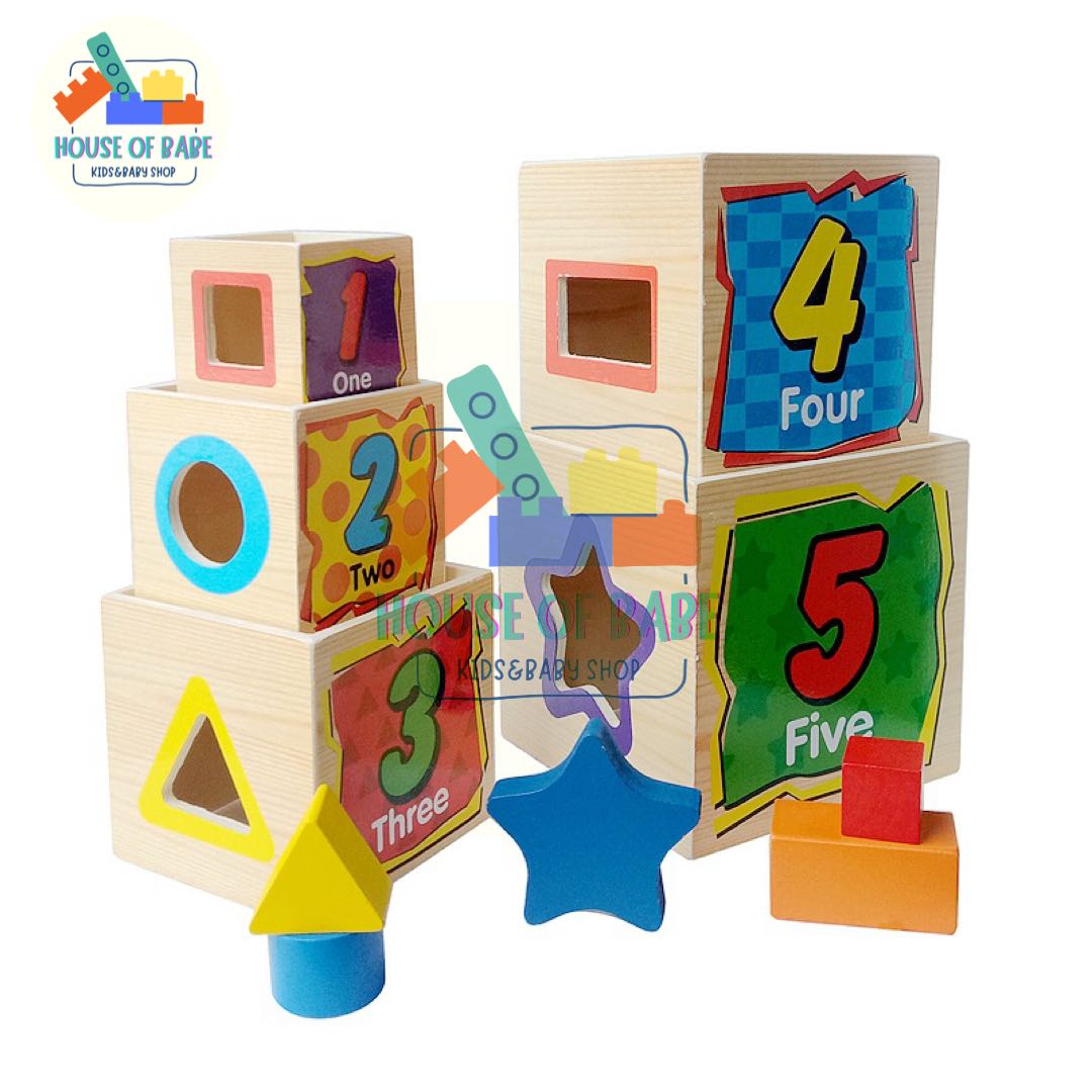 บล็อคไม้ 5 ชั้น เสริมพัฒนาการ DIY Wisdom shape box