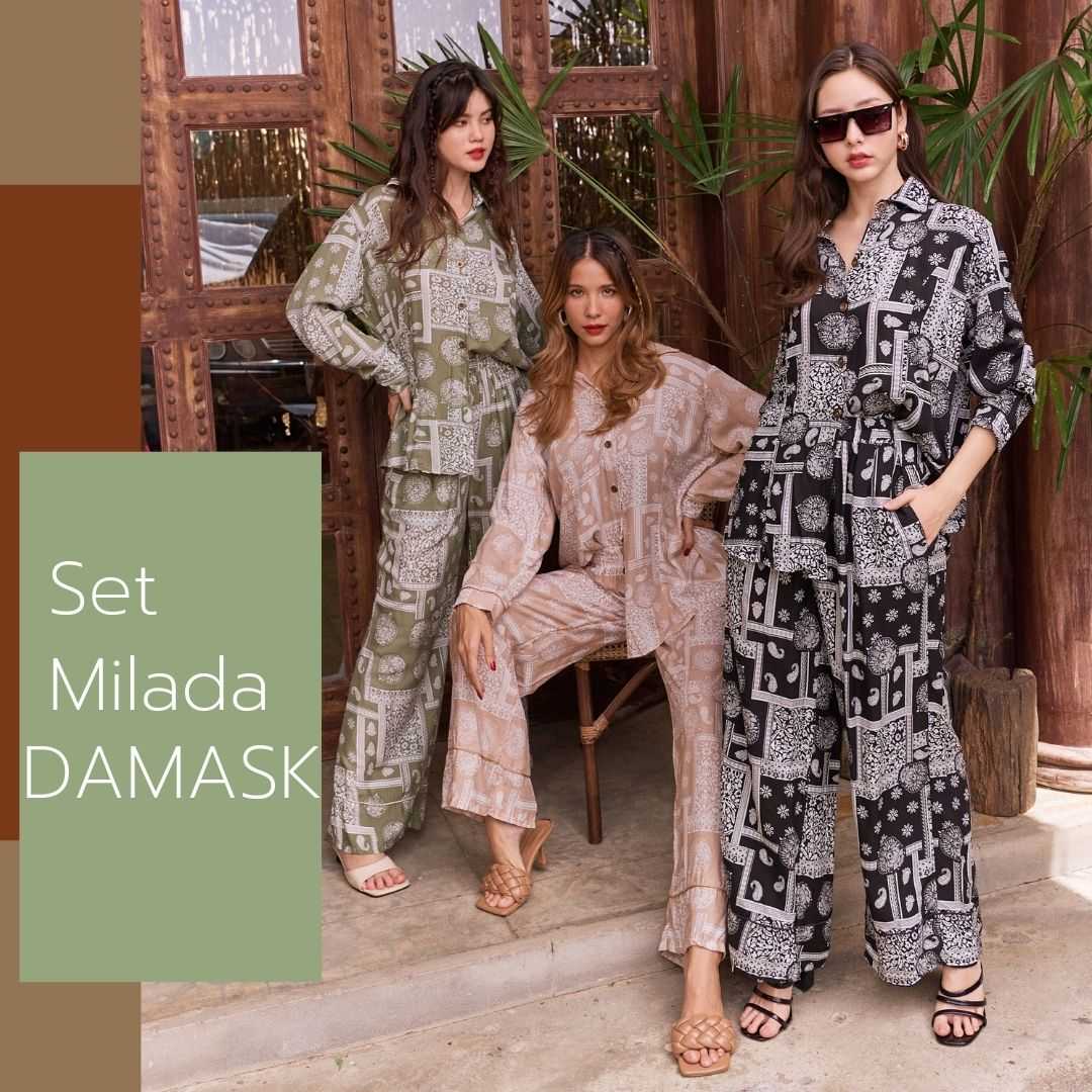 Set Milada Damask เซ็ทเสื้อเชิ้ต&กางเกง