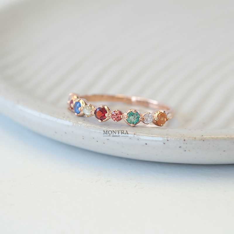 [Pre-Order] แหวนนพเก้า แหวนพลอยแท้ แหวนพลอยแท้เสริมดวง แหวนเงินแท้ S925 by Montra Jewelry
