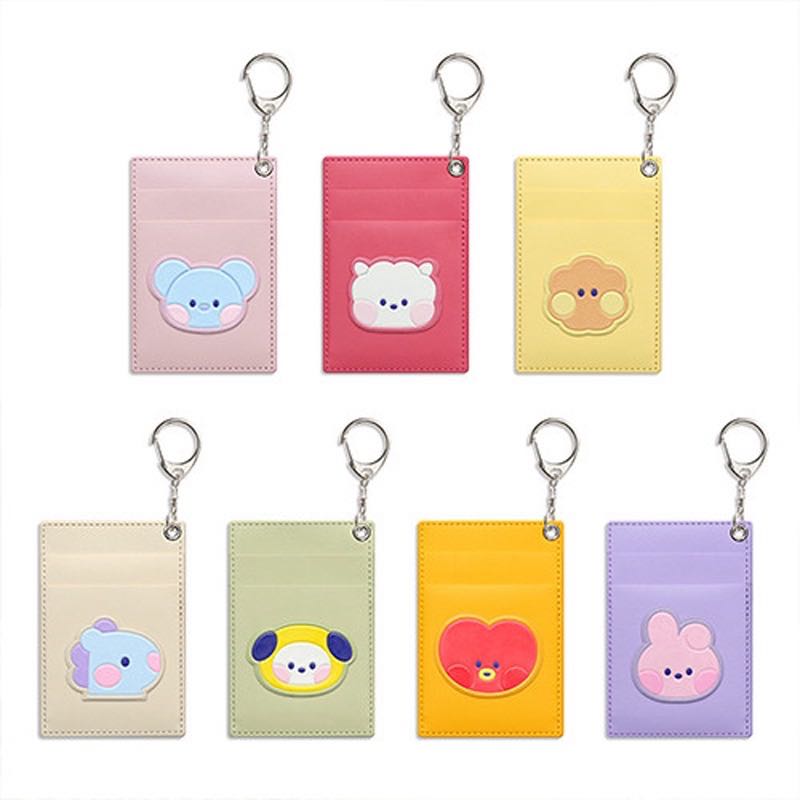 พร้อมส่ง🎉Leather card holder Baby BT21 Minini Keyring พวงกุญแจเคสหนังสำหรับใส่รูป,การ์ด ของแท้100% 