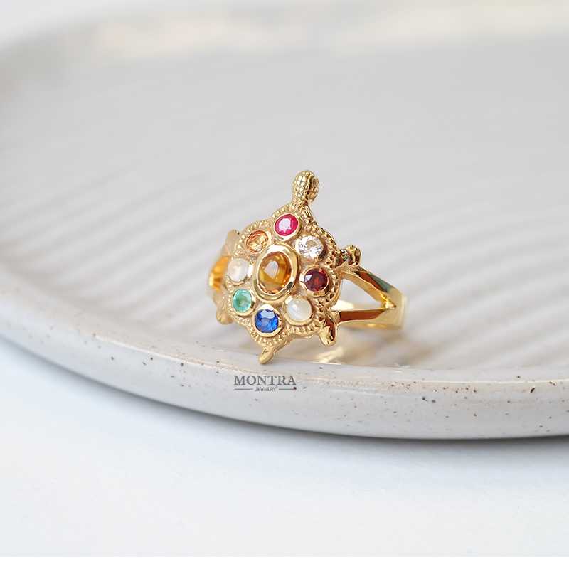 [Pre-Order] แหวนเต่า แหวนนพเก้า แหวนพลอยแท้เสริมดวง แหวนเงินแท้ S925 by Montra Jewelry