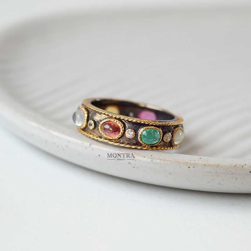 [Pre-Order] แหวนพิรอด แหวนนพเก้า แหวนพลอยแท้เสริมดวง แหวนเงินแท้ S925 by Montra Jewelry