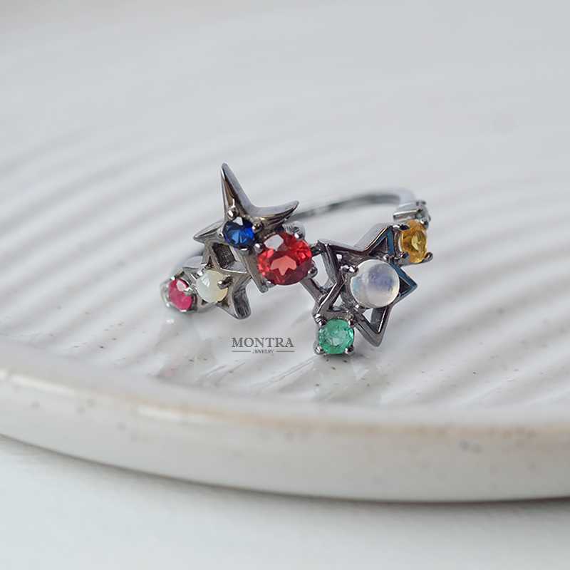 [Pre-Order] แหวนนพเก้า แหวนพลอยแท้ แหวนพลอยแท้เสริมดวง แหวนเงินแท้ S925 by Montra Jewelry
