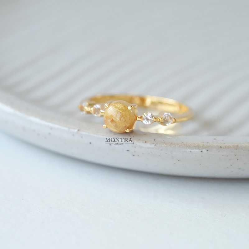 [Pre-Order] แหวนไหมทอง แหวนพลอยแท้เสริมดวง แหวนเงินแท้ S925 by Montra Jewelry
