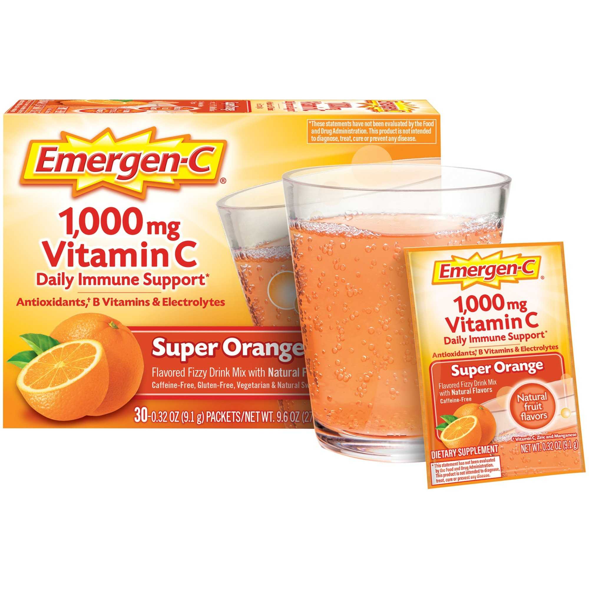 EmergenC 1000mg วิตามินซี แบบฟู่ ชงดื่ม กล่อง 30 ซอง