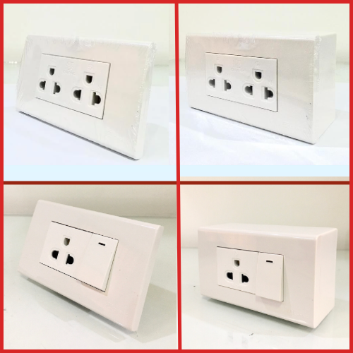 Chang ชุดปลั๊กคู่และปลั๊กเดี่ยวมีกราวด์ 2x4 รุ่นเสียบสาย