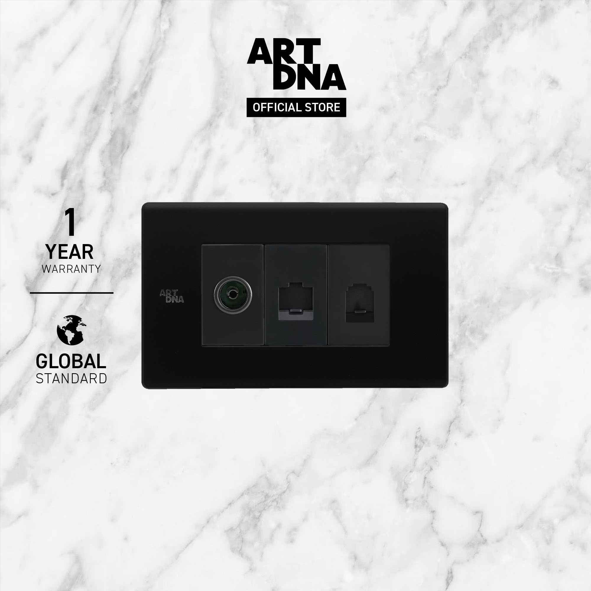 ART DNA รุ่น C3 TV+Computer+Telephone Socket Size S สีดำ design switch สวิตซ์ไฟโมเดิร์น สวิตซ์ไฟสวย