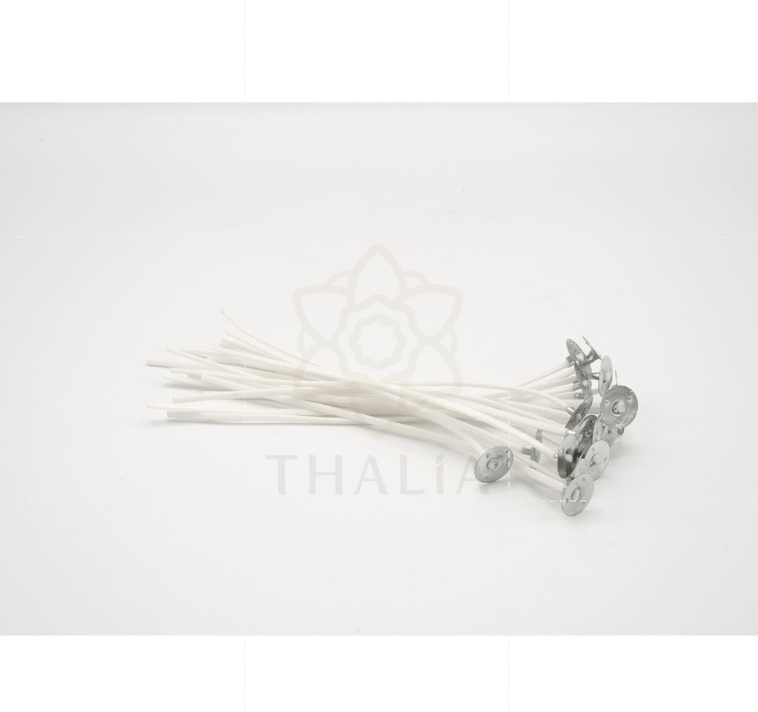ไส้เทียนฝ้ายขาวแบบเคลือบ Cotton Wick รุ่นCW 15CM (100ชิ้น)