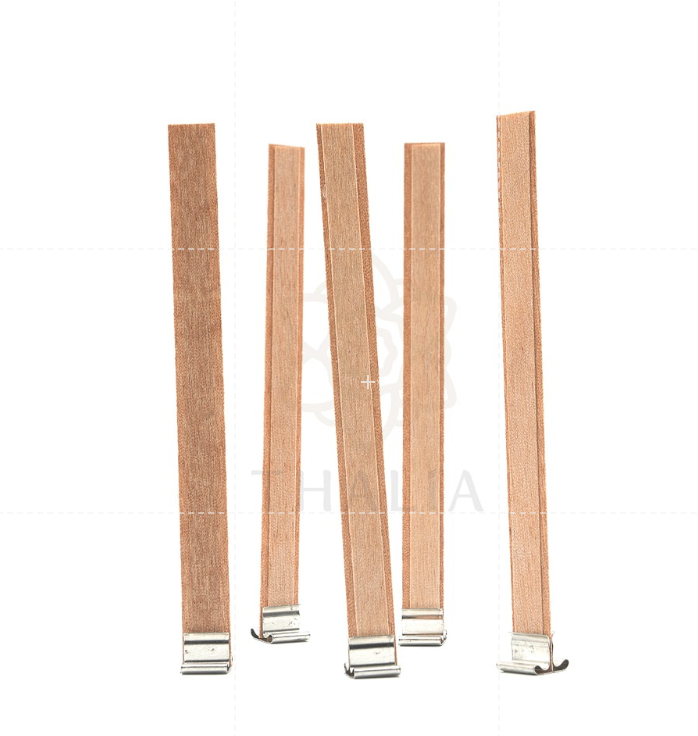 ไส้เทียนไม้ธรรมชาติแบบหนา Double Wick (5ชิ้น)