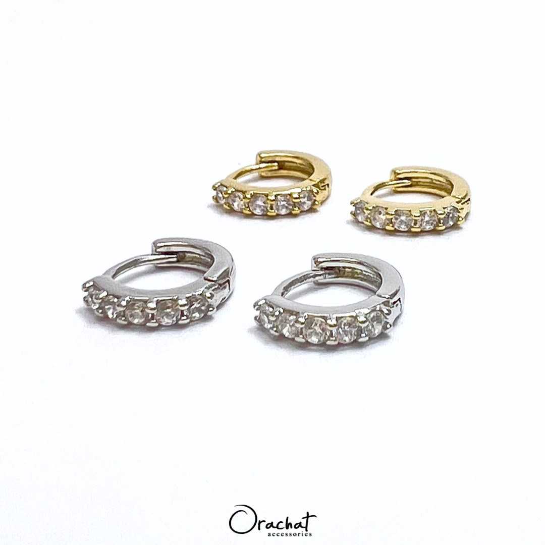 (ส่งฟรี) Clare 14k hoop earrings. (ต่างหูห่วงงานชุบ 14k สแตนเลส โดนน้ำหอมได้ ไม่ลอก)