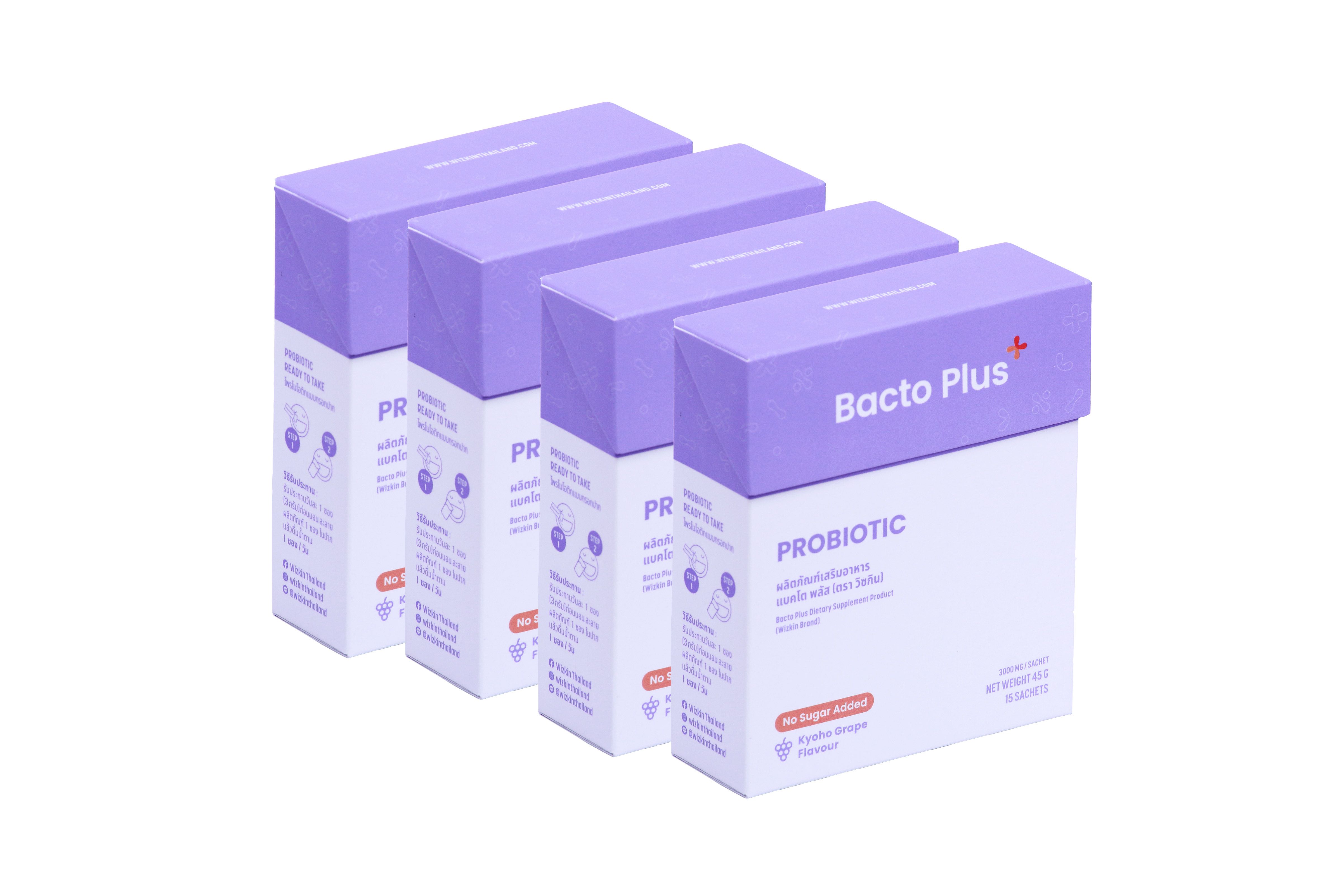 Bacto Plus+ 4 กล่อง (60 ซอง)