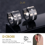 Our Diamond Cross Silver ต่างหูเจาะ วัสดุไททาเนียมเกรดเครื่องมือแพทย์ ไม่แพ้ ไม่ขึ้นสนิม